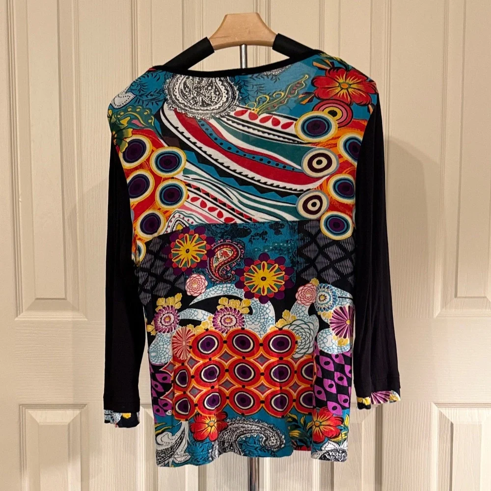 Parsley & Sage Multicolor Patchwork Long Sleeve Top - Picture 3 of 3